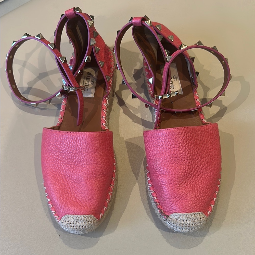 Valentino Pink Studded Espadrilles sz7